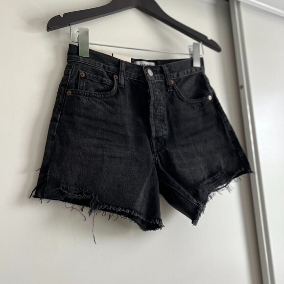 Agolde Black High Waist Women Shorts - Picture 8 of 11